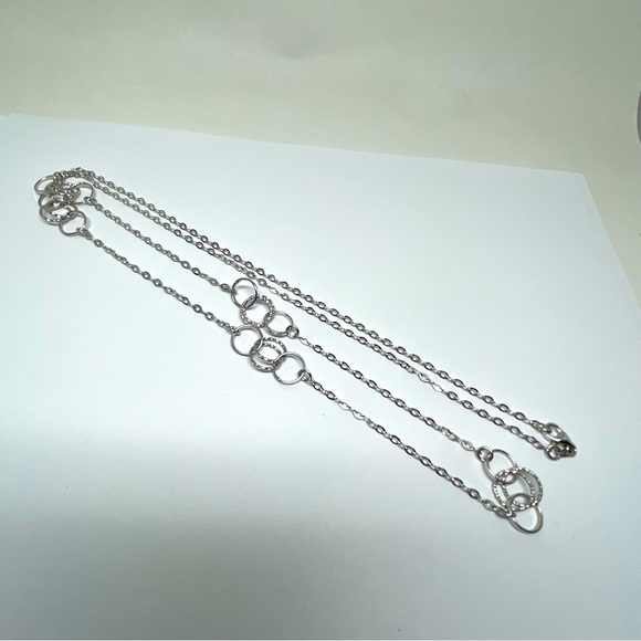 Sterling Silver 925 (5) stations necklace rhodium finished...